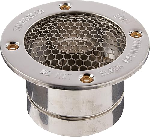 Chevrolet 261617 Nautilus - Tapa de ventilación para calentador de agua, 2 pulgadas para 1 a 2 pulgadas de grosor de pared, color plateado