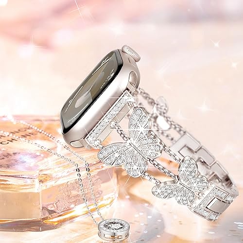 Miniatura 10 de G-ficu Correa de mariposa compatible con Apple Watch Band de 1.772 in, 1.732 in, 1.929 in, 1.654 in, iWatch SE Series 9 8 7 6 5 4 3 2 1 Ultra 21,