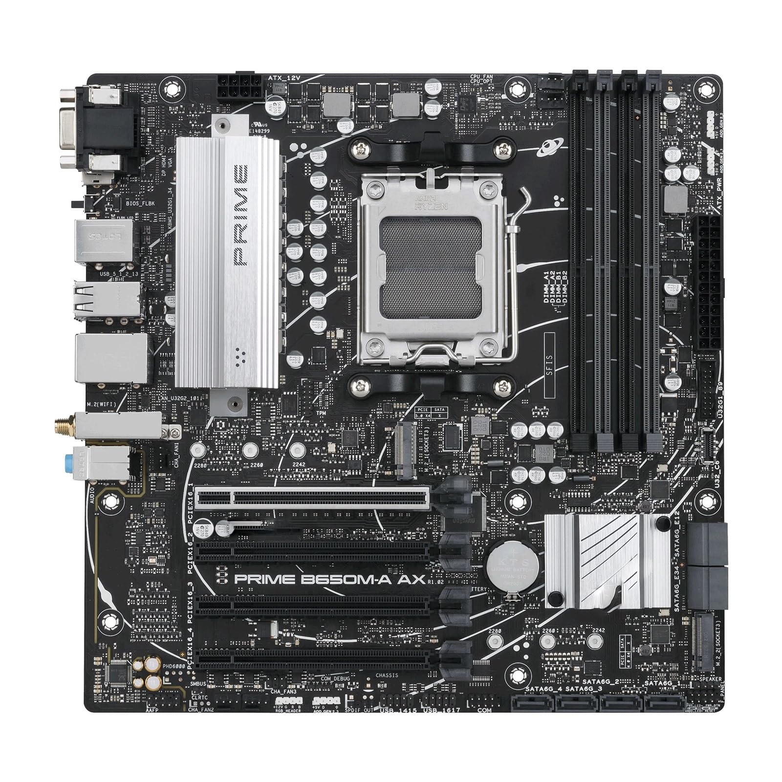 Placa Madre Placa Base Fit For ASUS Prime B650M-A AX B650 Socket AM5 DDR5 256GB M.2 SATA mATX Compatible con CPU Ryzen 9700 8500G 7600 7900 7700