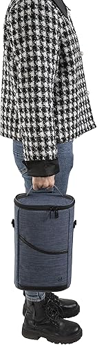 Miniatura 6 de ALLCAMP - Bolsa de vino para 2 botellas, bolsa de lona acolchada portátil aislada para viajes, restaurante BYOB, cata de vinos, fiesta, gran regalo