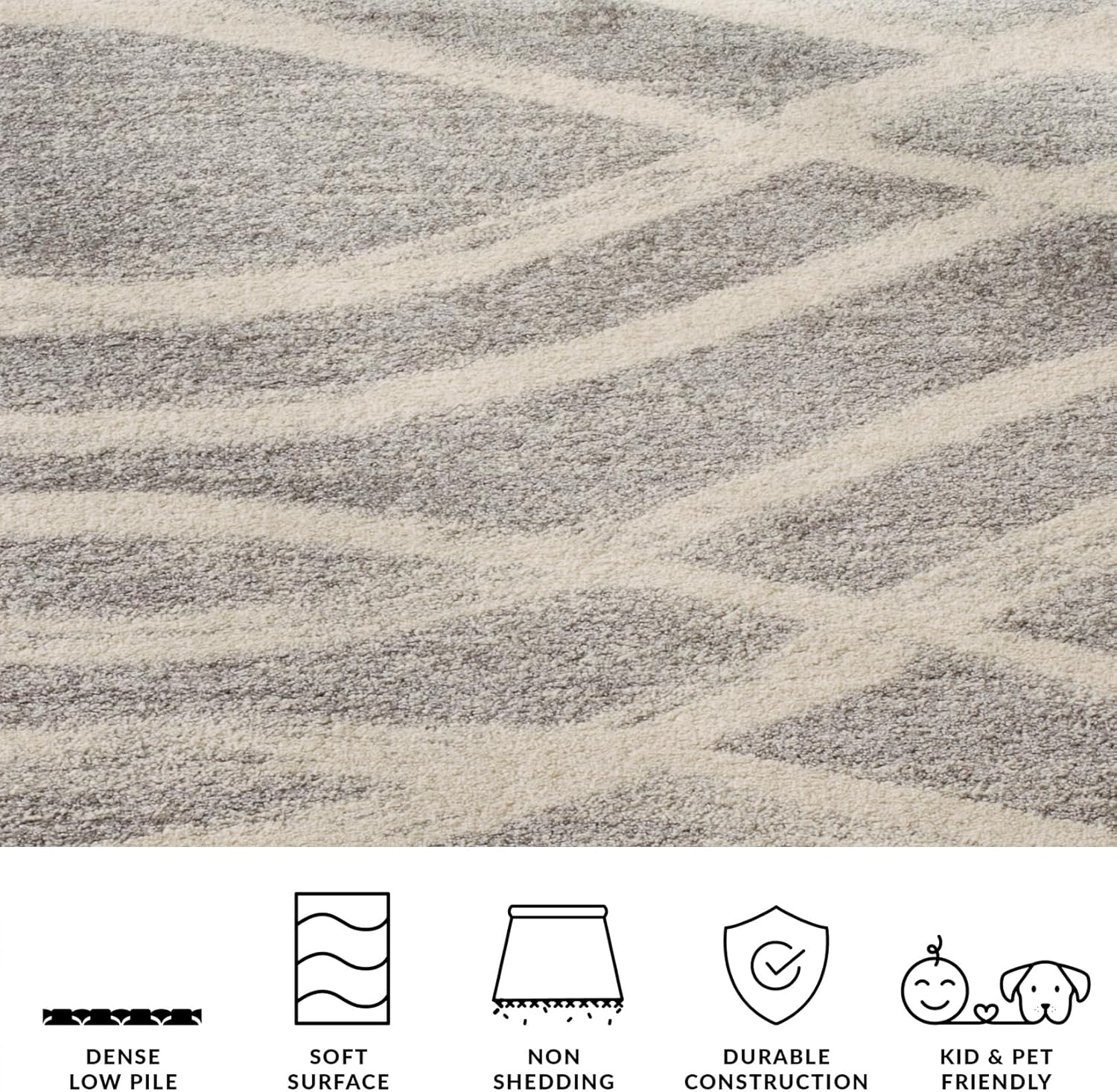 SAFAVIEH Area Rug 9x12 - Adirondack Collection - Large - Grey & Cream, Modern Wave Design, Non-Shedding & Easy to Clean, Ideal for Living Room, Bedroom, Dining Space (ADR125B)