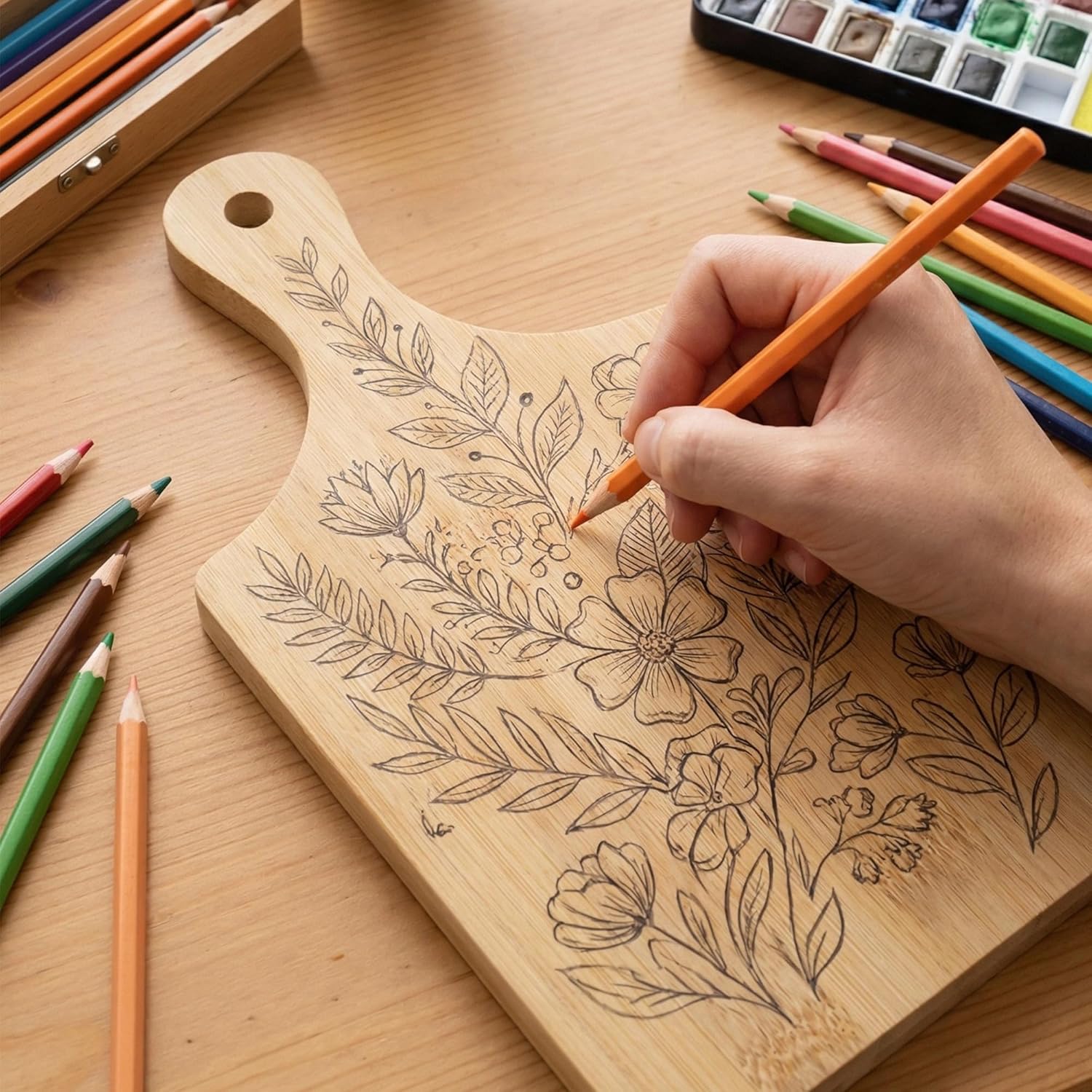 12 Pcs Thick Bamboo Cutting Boards Bulk Set, 5"x11" Mini Wooden Serving & Chopping Boards with Handle for Kitchen, Charcuterie, Pizza, Unfinished for Personalized Laser Engraving Gift (Wedding)