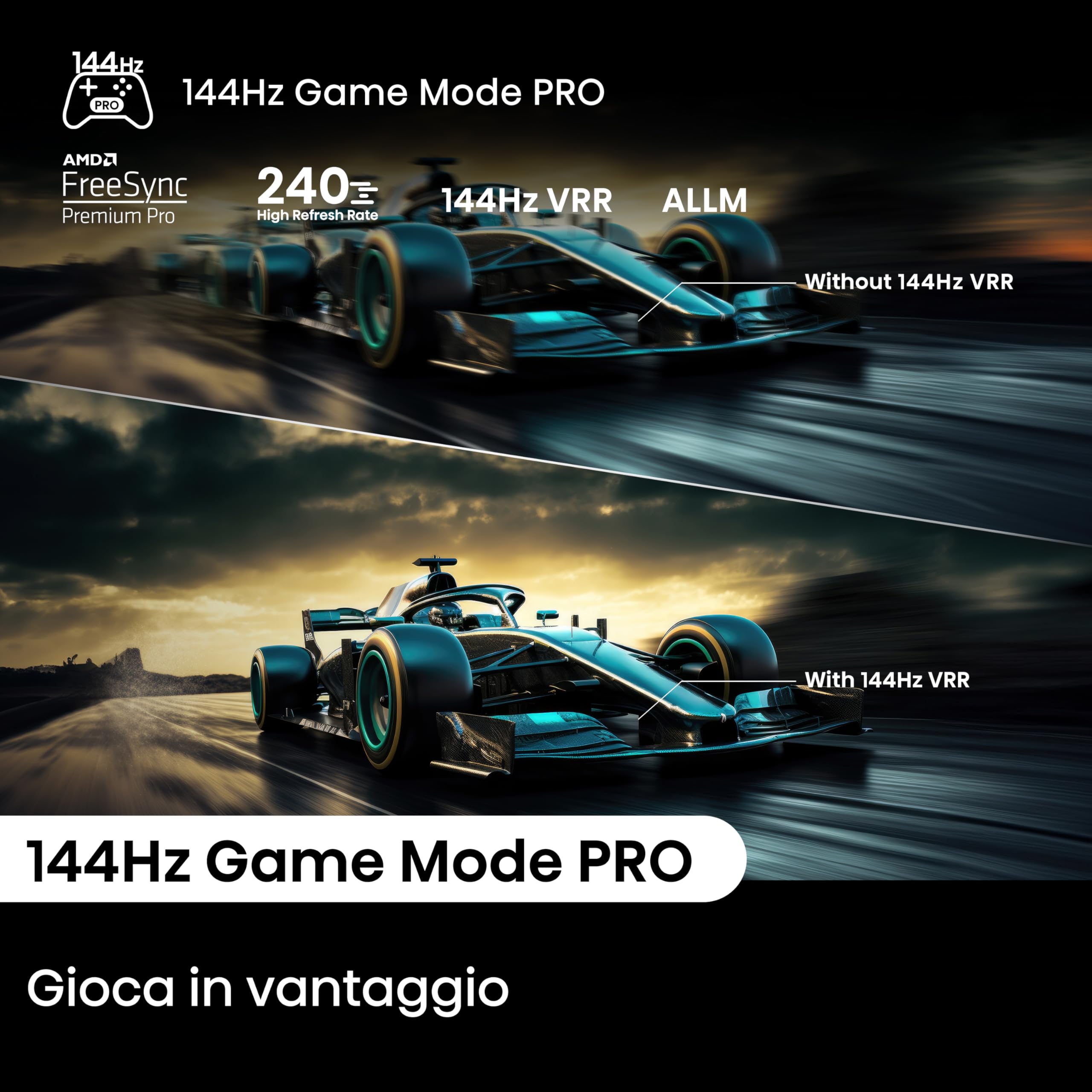 Hisense TV 55" Mini-LED 4K 55U72NQ, Smart TV VIDAA U7, Dolby Vision IQ, HDR 10+ Adaptive, 144Hz Game Mode PRO, Alexa Built-in, VIDAA Voice, Tuner DVB-T2/S2 HEVC 10, lativù 4K, 55'', 2024 U7 144Hz