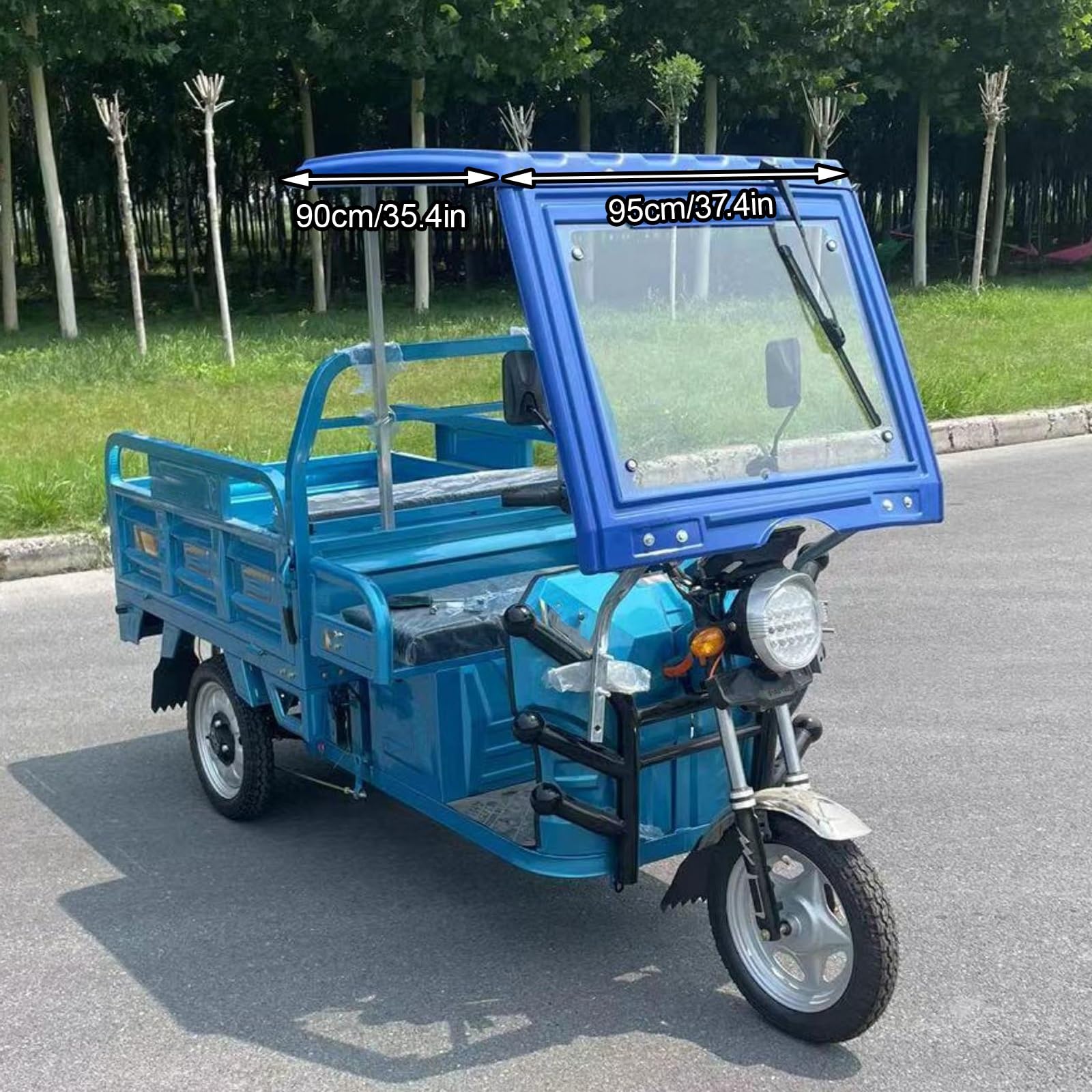 Copertura per triciclo elettrico resistente, tenda per cabina a tre ruote, copertura per triciclo per adulti, antivento e impermeabile, accessori adatti per vari tipi di bici a 3 ruote (blu A)