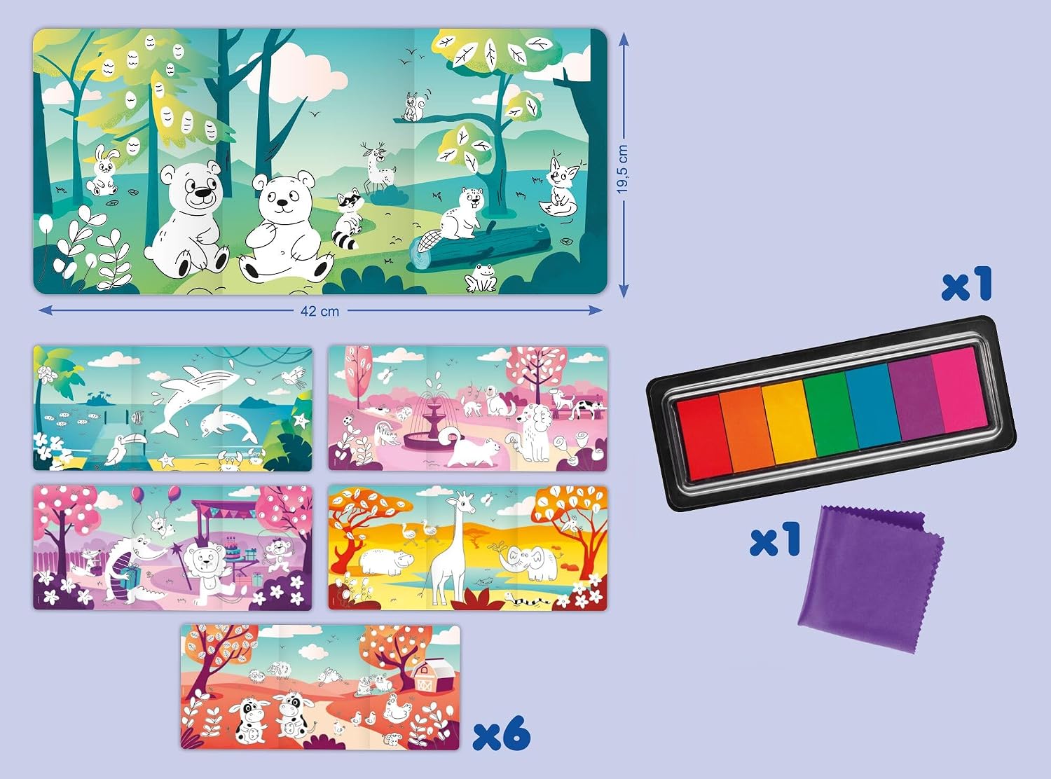 MAPED Creativ My First Finger Stamps – Fun Set of Fingerprints for Toddlers – Creative Activity from 3 Years with Illustrated Cards
