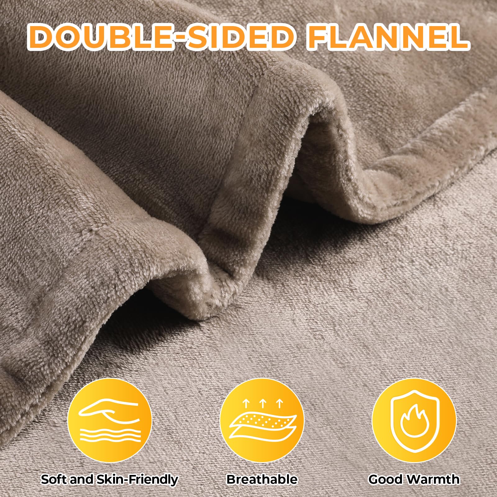 Coperta Elettrica, 180x130cm, 6 Livelli di Temperatura, Timer 1-9H Spegnimento Automatico, Protezione da Surriscaldamento, Lavabile in Lavatrice, Coperta Riscaldata Per Divano, Letto (Marrone)