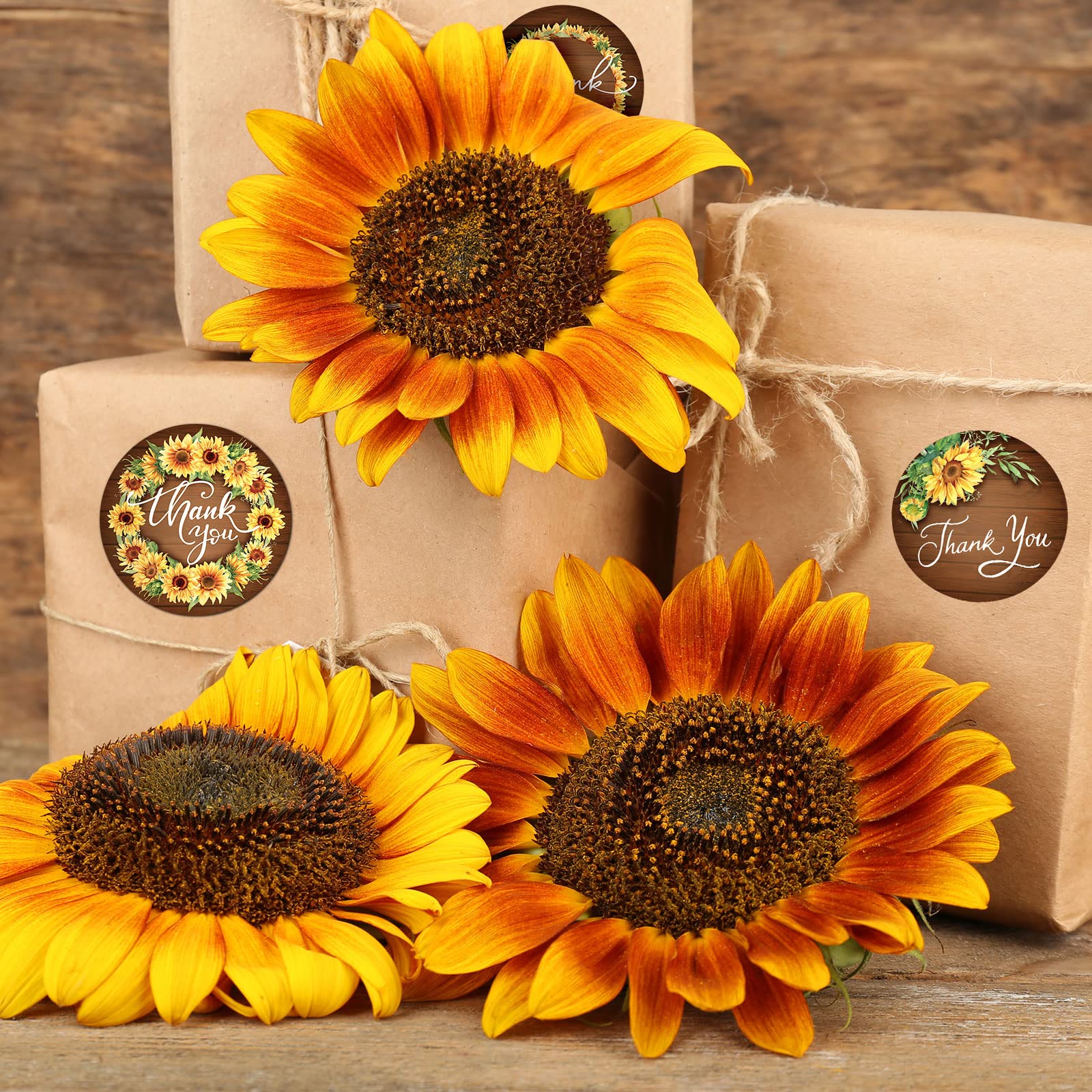 1000 Calcomanías De Agradecimiento De Girasol, 8 Diseños, Ca | Meses