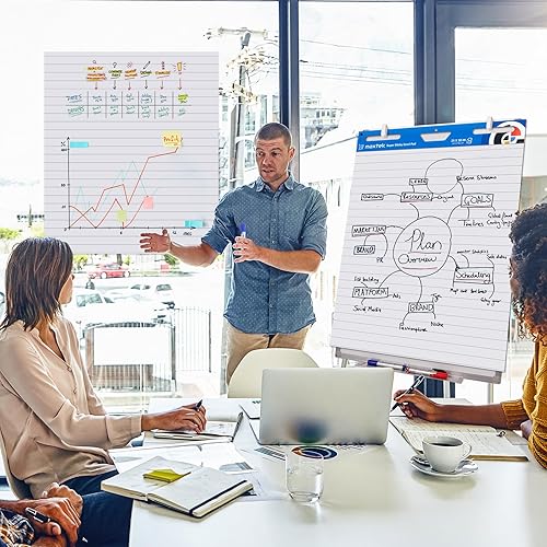 Miniatura 8 de maxtek Bloc de caballete adhesivo forrado de 25 x 30 pulgadas, papel grande con 2 paquetes de 30 hojasbloc, papel abatible mejorado con parte