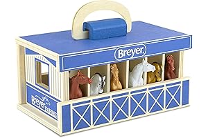 Breyer Horses 2022: Farms Wooden Stable Playset with 6 Horses