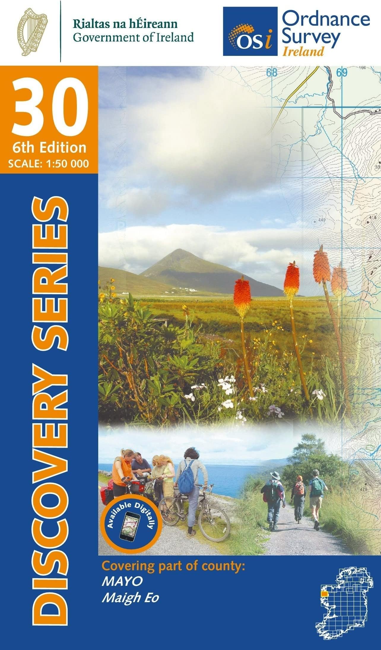 County Mayo West & Central Map | Ordnance Survey Ireland | OSI Discovery Series 30 | Ireland | Walks | Hiking | Maps | Adventure (Irish Discovery Series)