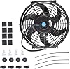 7 Inch Slim Fan Push Pull Electric Radiator Cooling Fan Universal High Performance 12V 80W Motor with Fan Mounting Kit Black