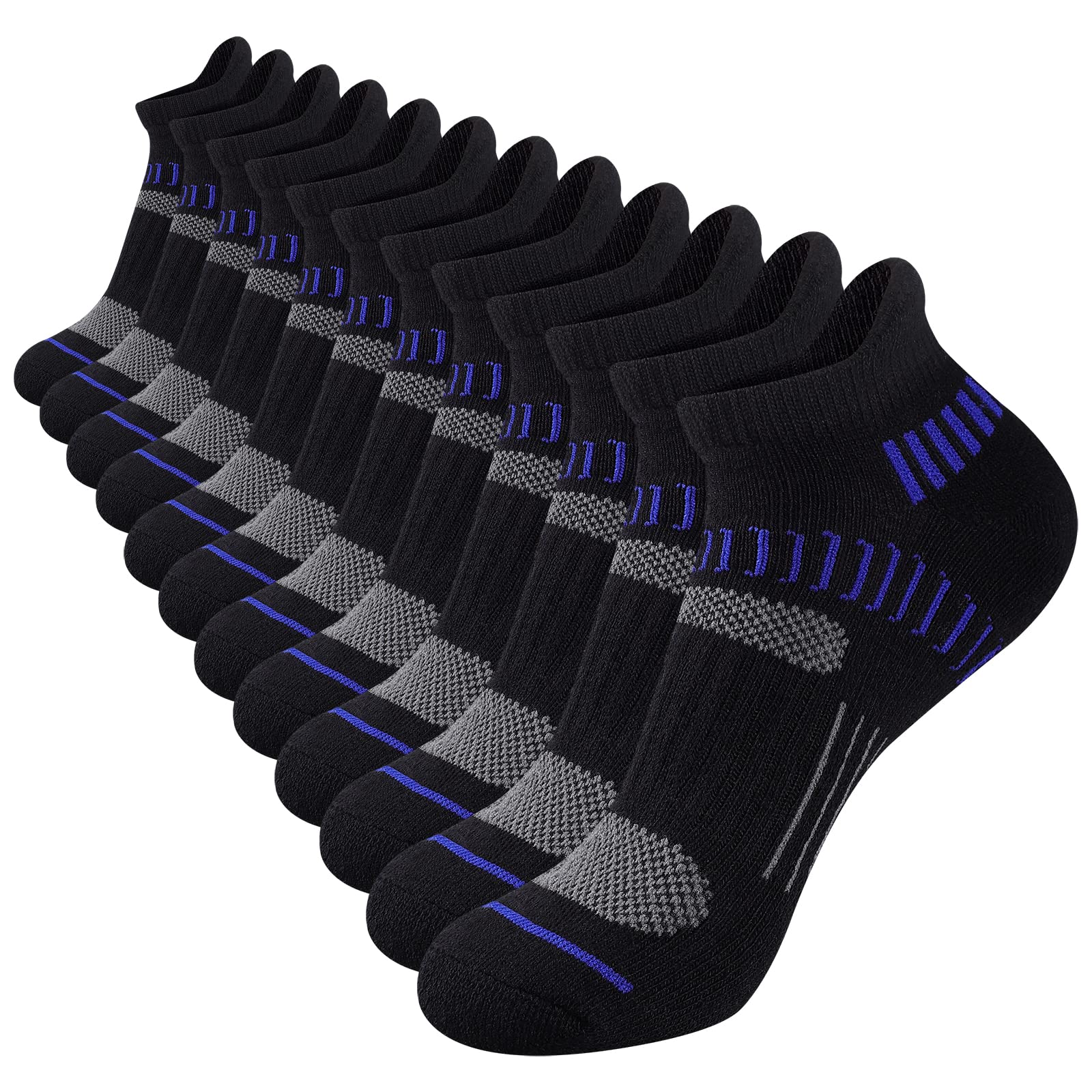 Comfoex 10 pares de calcetines deportivos para niños de 4 a 6, 8 a 10, 6 a 8 años, calcetines cortos de algodón con suela acolchada