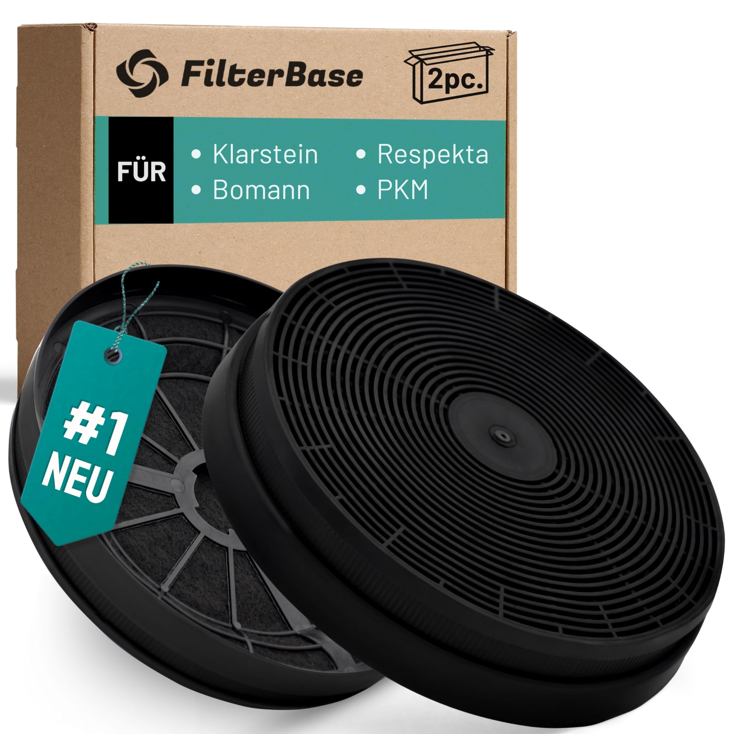 Aktivkohlefilter 2 Stück für Respekta MIZ0023 | Klarstein Zarah Zelda Zola Balzac Aurora Aurica 10029385 10029387 10029388 10013866 10013867 10013868 | Bomann KF561