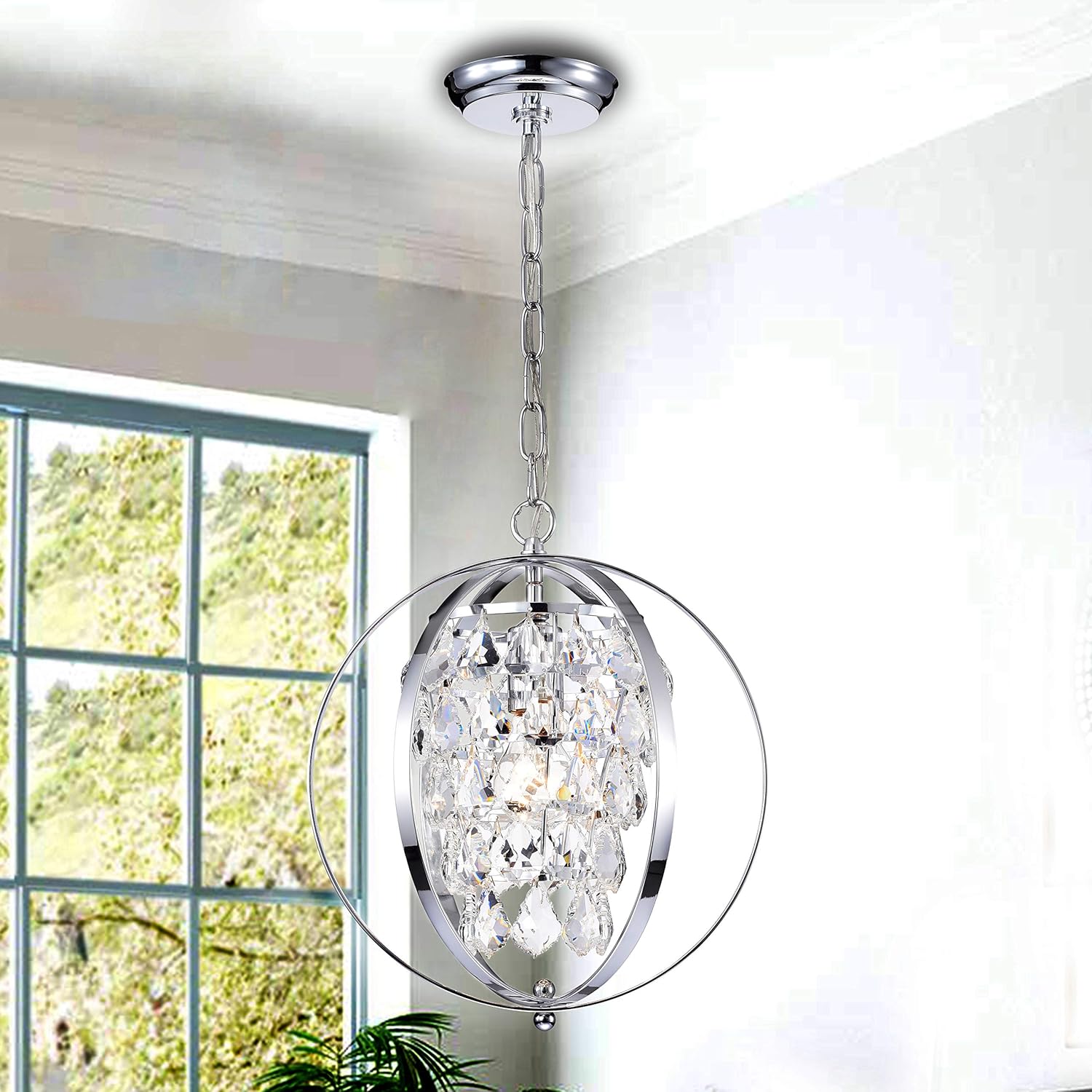 Globe Chandeliers Crystal Chrome Chandelier Lighting 1 Light Ceiling Light Fixture 17046 Globe Chandeliers Crystal Chrome Chandelier Lighting 1 Light Ceiling Light Fixture 17046