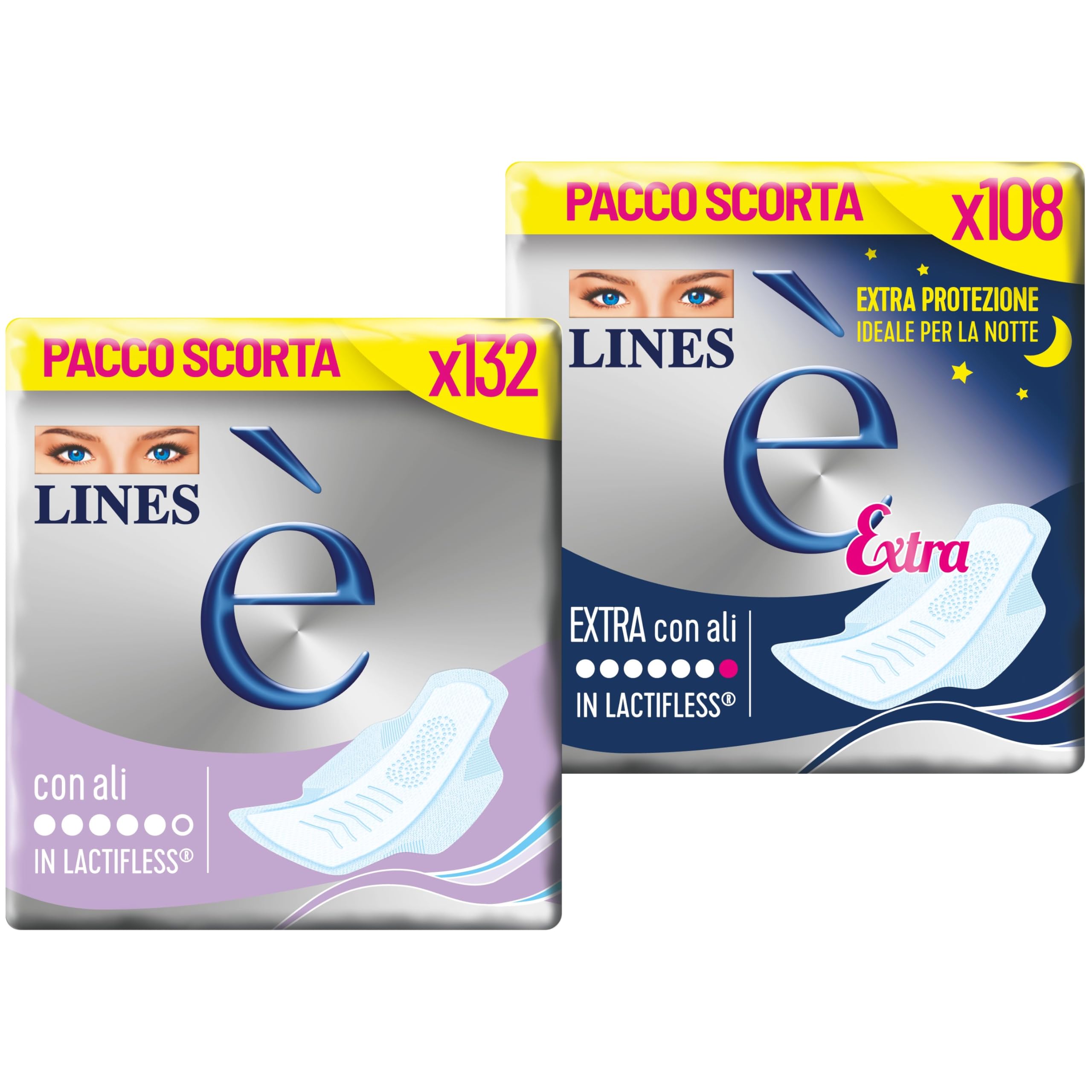 Lines Giorno/Extra con Ali Assorbenti in Lactifless - Assorbente Interno - 28 Count