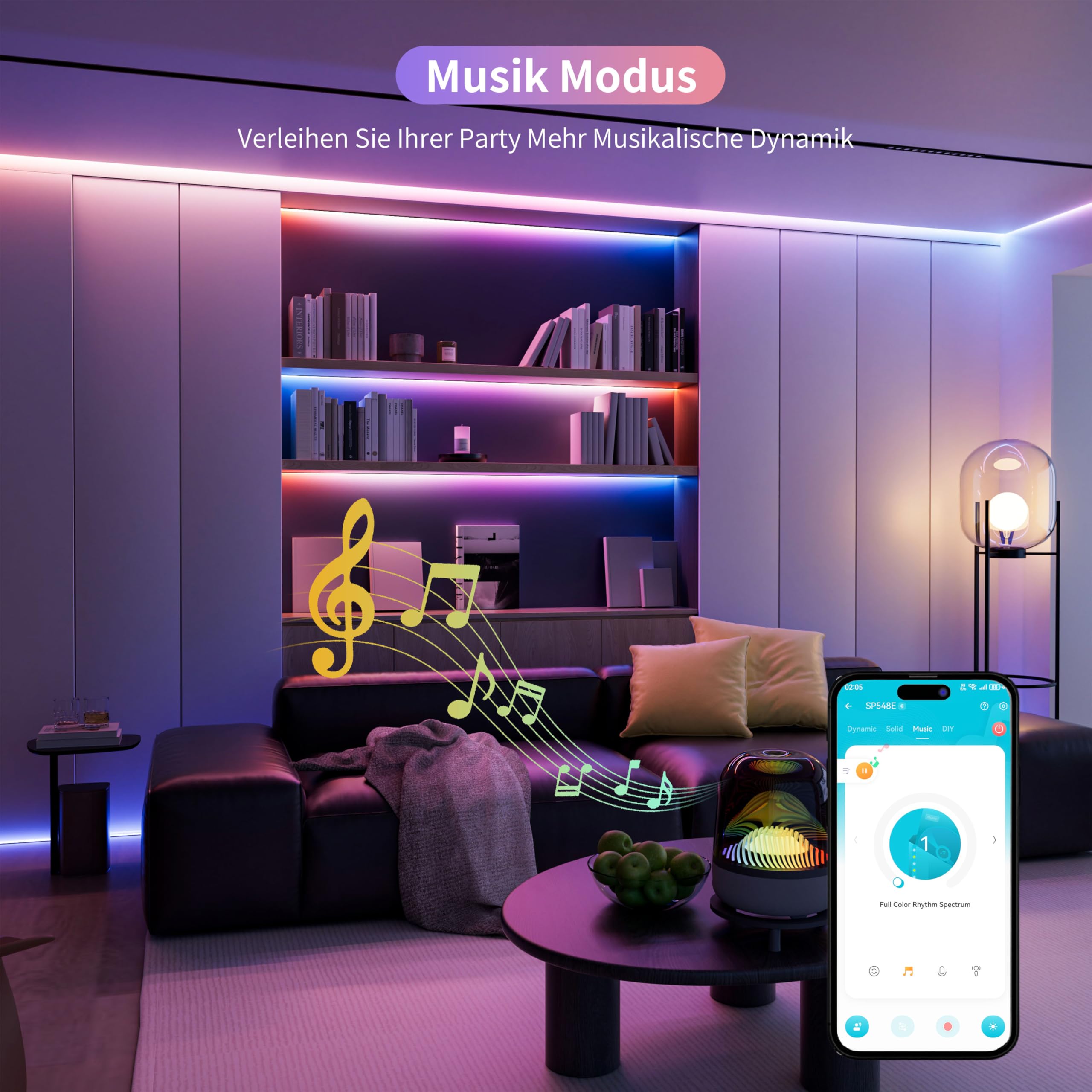 PAUTIX WIFI RGB Smart IC COB LED Streifen Kit 5M,24V Pixel Adressierbare Regenbogen Farbwechselnde LED Band Smart Funktion mit Alexa und Netzteil für DIY Beleuchtung Projekte