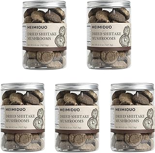 MEIMIDUO 22.5 Oz Dried Shiitake Mushrooms For Cooking, For soups, Sauces, Pasta and Risotto, Rehydrates Quickly, All Natural, Vegan(Pack of 5)
