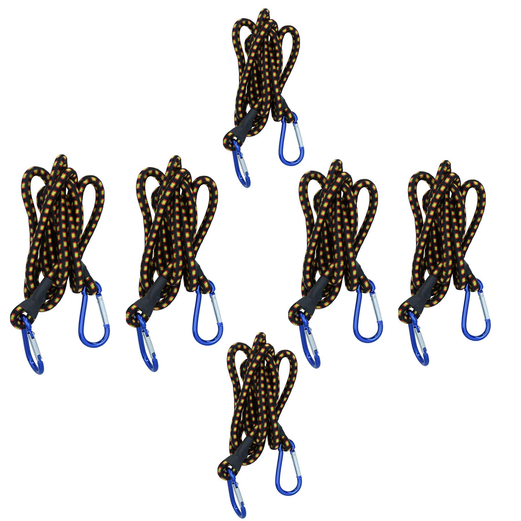 72" Bungee Strap with Aluminium Carabiners Hook Tie Down Fastener Holder 6pc