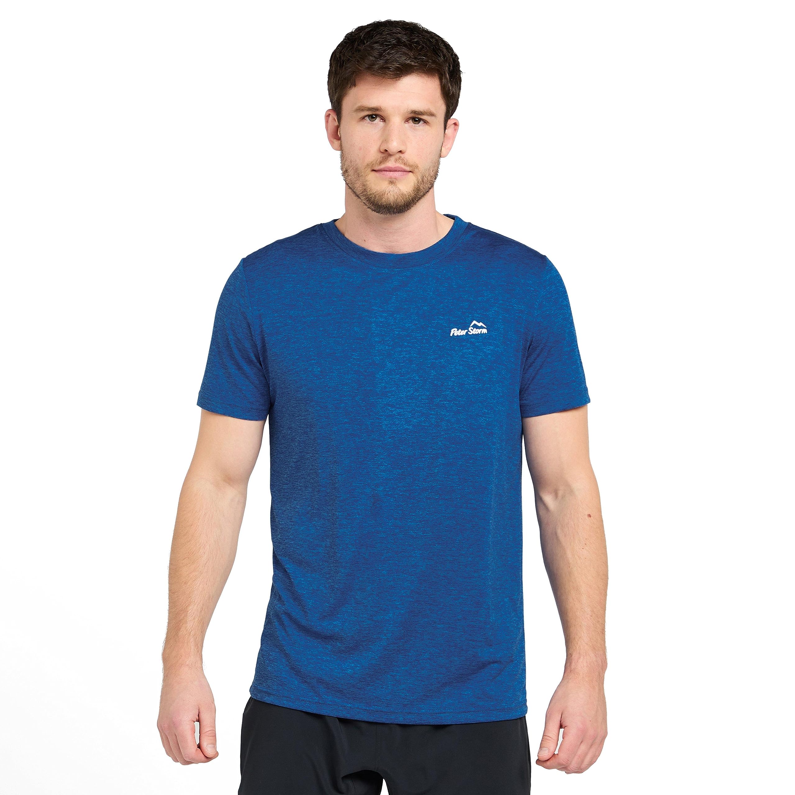 Peter Storm Men's Active Short Sleeve T-Shirt, Lightweight Breathable, Crew Neck, 100% Polyester (UK, Alpha, L, Regular, Regular, Blue)