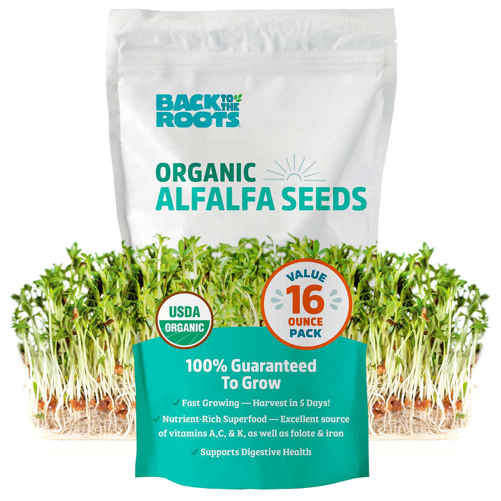 Amazon.com : Back to the Roots 100% Organic Alfalfa Seeds | 1