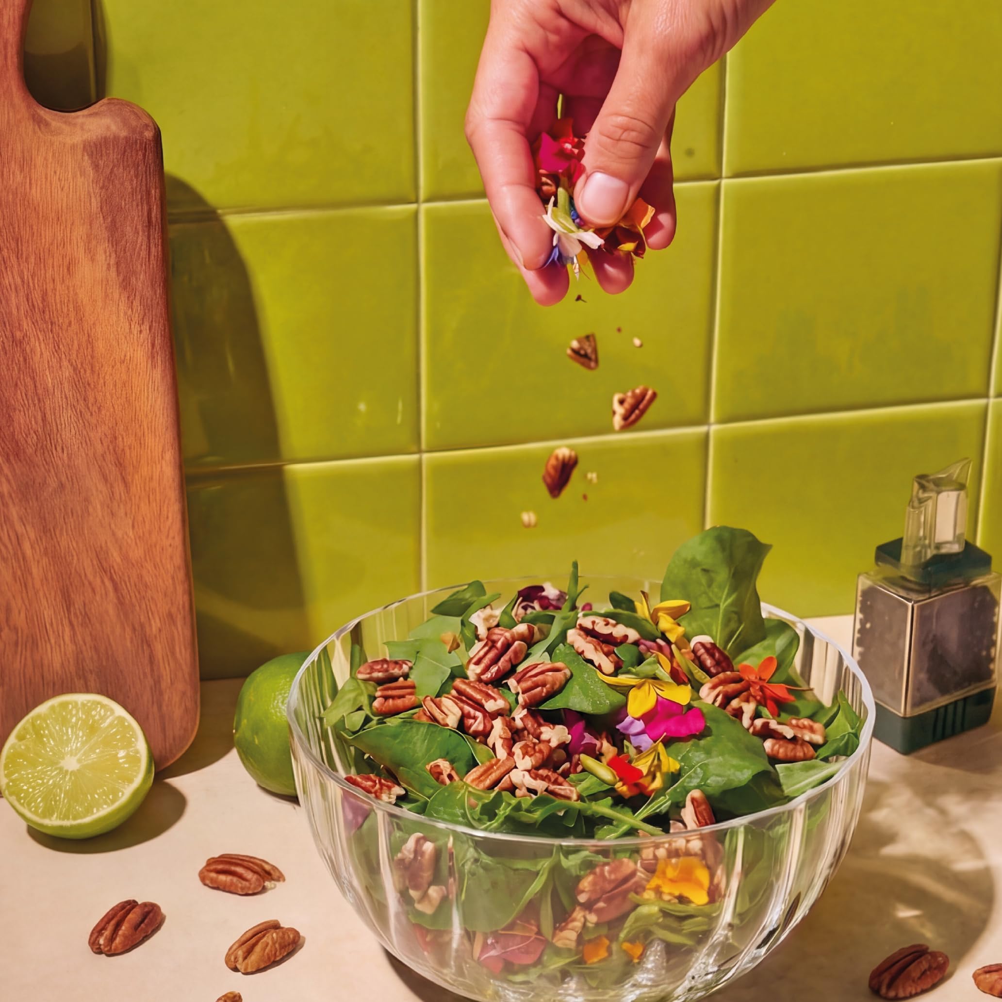 nut&me Nueces Pecanas Troceadas 1 kg | Nuez pecana variedad Fancy, sin cáscara, sin gluten y sin aditivos | Frutos secos sin sal para repostería, ensaladas, yogur, granola y recetas dulces