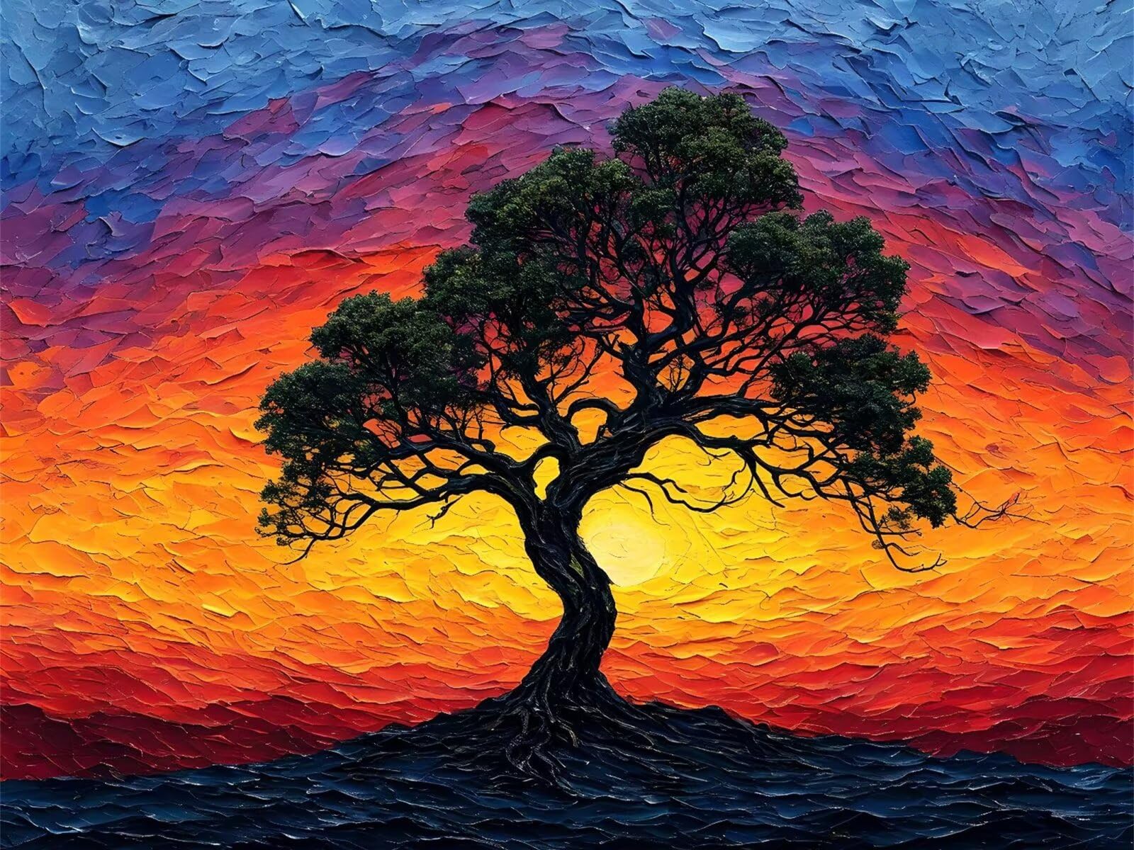 Diamond Painting Kit Completo Atardecer, Pintura Diamante 60 x 90 cm, B-321