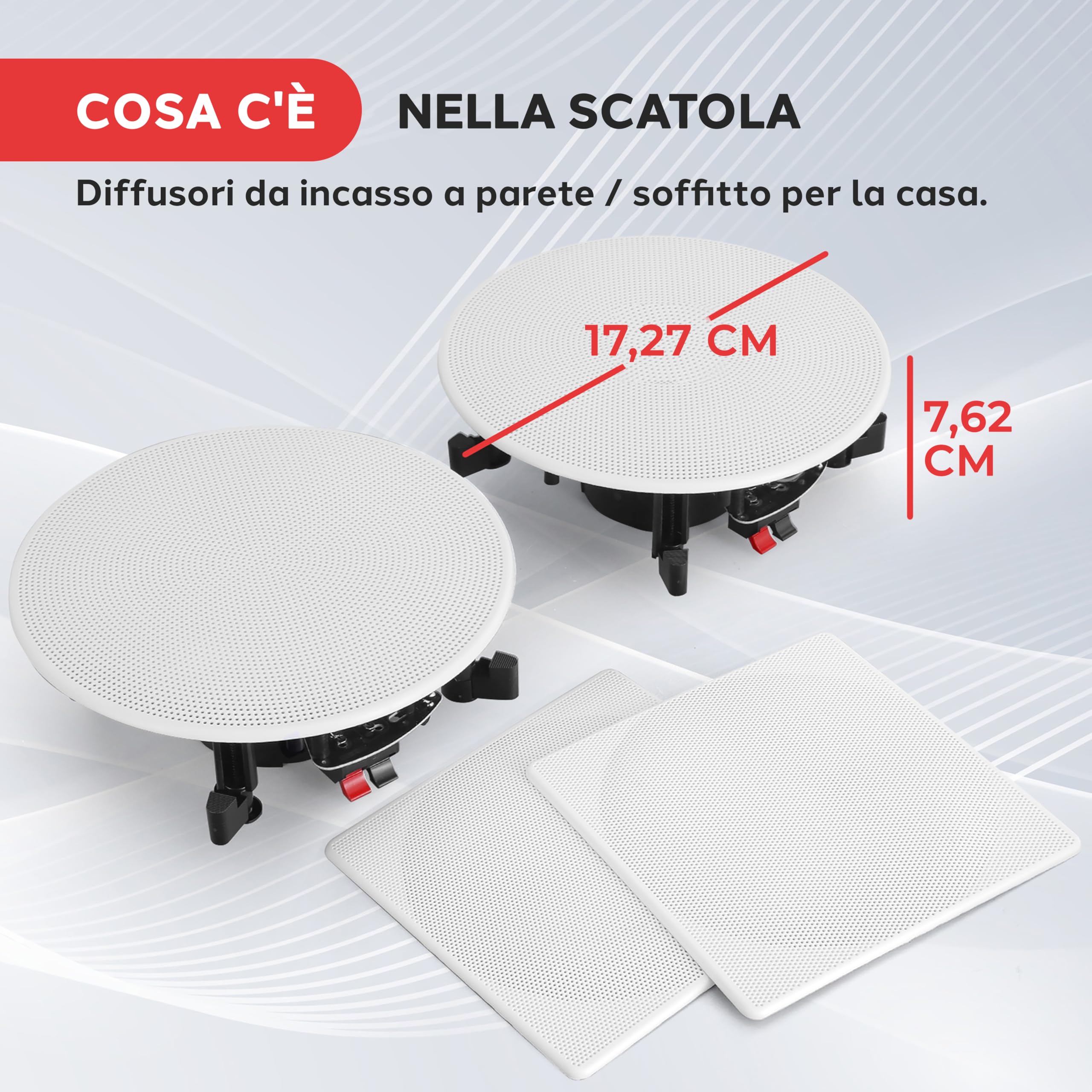 Pyle Altoparlanti Casse da Incasso 13,33 cm a 2 Vie 150 Watt 8 Ohm Bianco