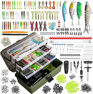 Pvnoocy 4-Layer 605-Pc Fishing Tackle Box Kit: Lures, Pliers, Grippers, Hooks & Tools for Beginners & Pros