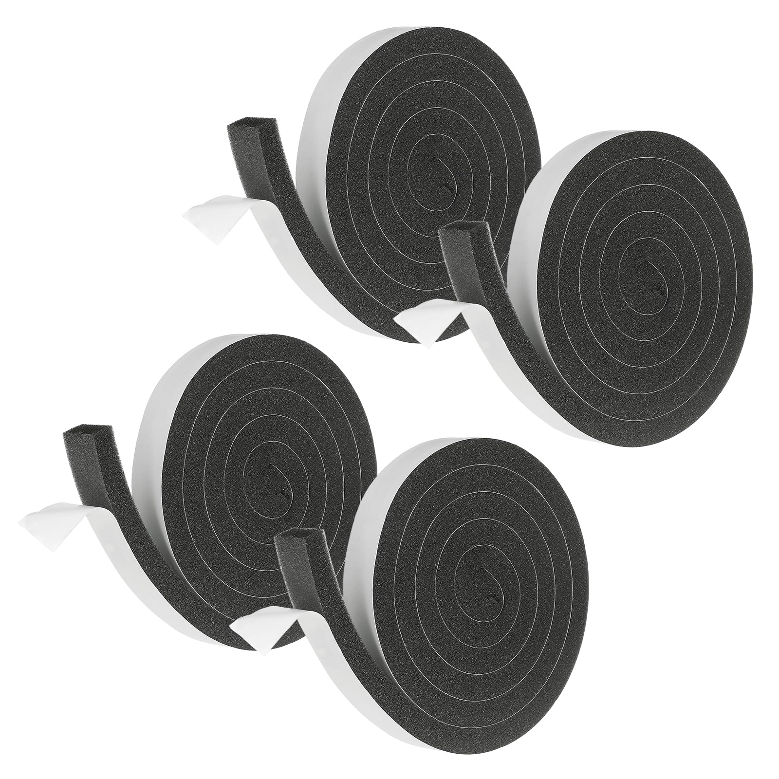 sourcing map Weather Stripping Door Seal, 4 Rolls 25mm x 15mm Adhesive Foam Tape Seal Soundproof Insulation Strips for Door Frame Window Gaps (26 Feet Total, 6.5 Feet/Roll)