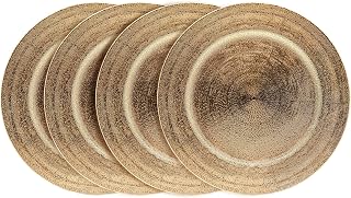 Charge it by Jay Dazzie Electroplated Charger Plate 13” Decorative Melamine Service Plate for Home, Professional Dining, Perfect for Upscale Events, Dinner Parties, Weddings, Catering, Set of 4, Gold
