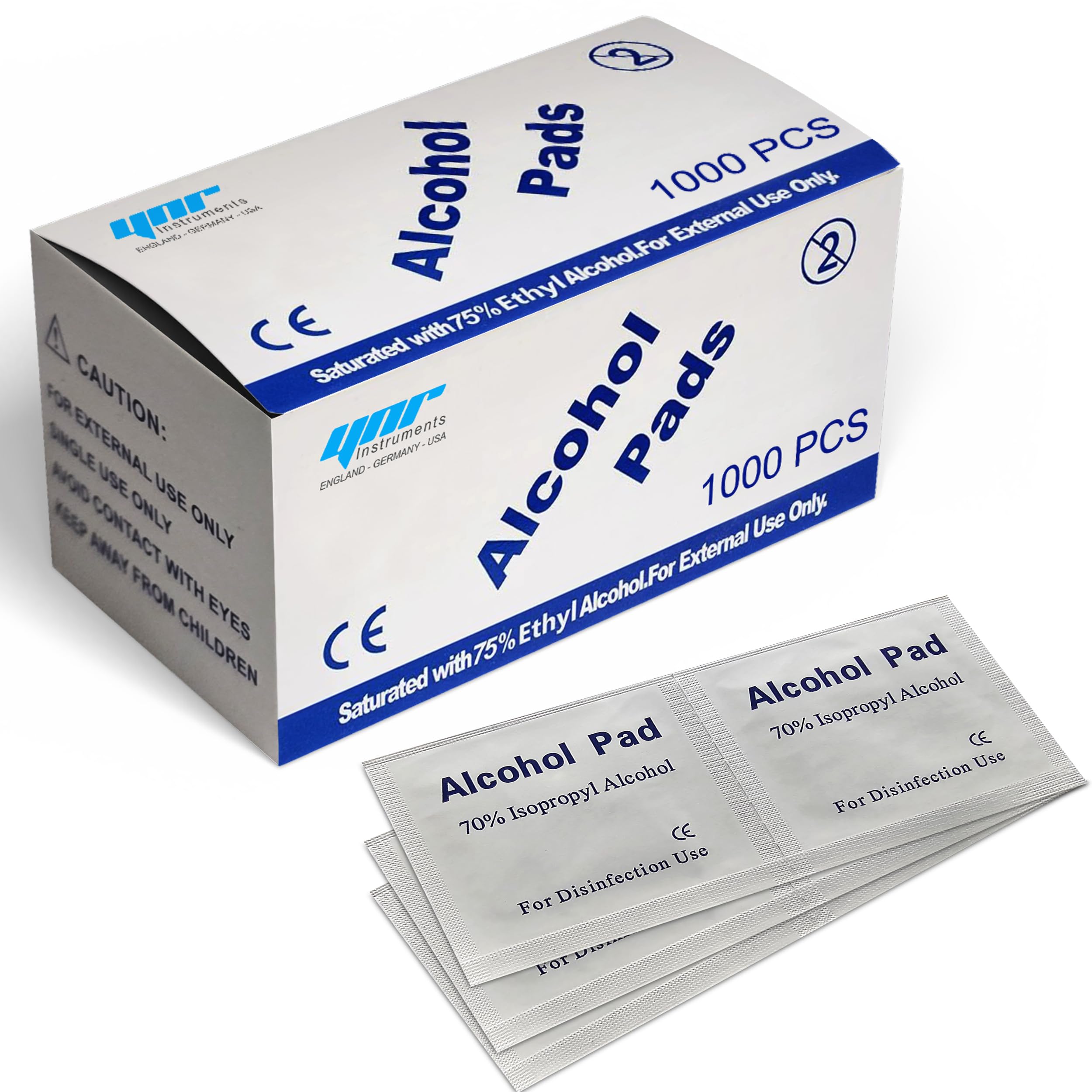 Ynr 70% Alcohol Pre-inyección Isopropílico Toallitas - Individualmente Envuelto Primeros Auxilios Piel Limpieza Fácil de Tirar Bolsita Toallitas - 1000PCS