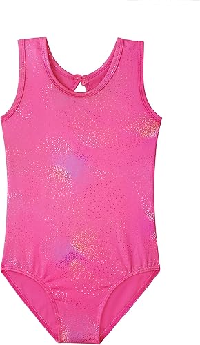 HOZIY Leotardos para niñas, ballet, gimnasia, sin mangas, manga larga, destellos coloridos, azul aguamarina, rosa, morado, color liso