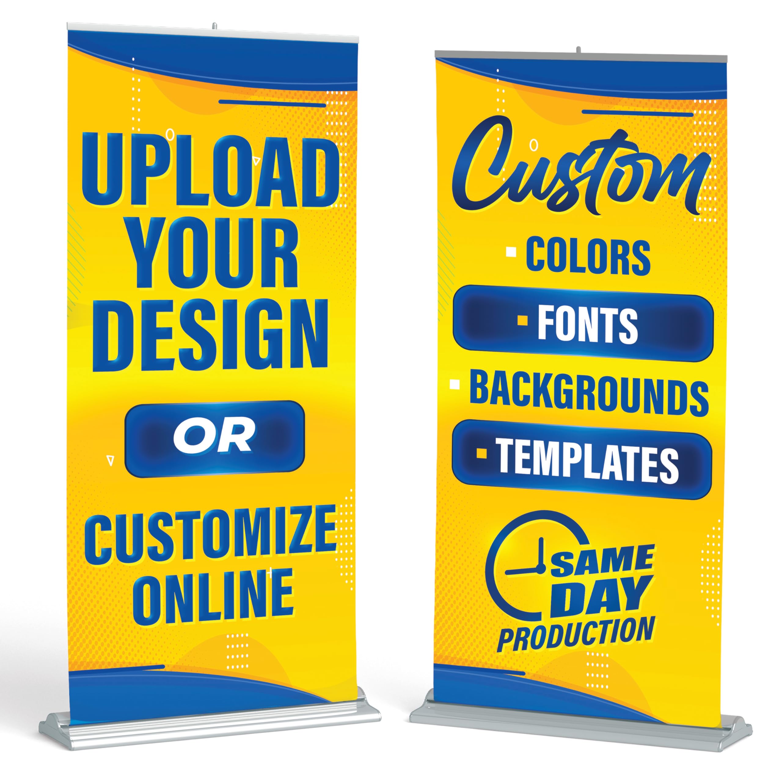 DOT4DOT Custom Retractable Banner - 36x92" - PRO Stand Pull Up Roll Up Portable Personalized customizable full color design with travel case for