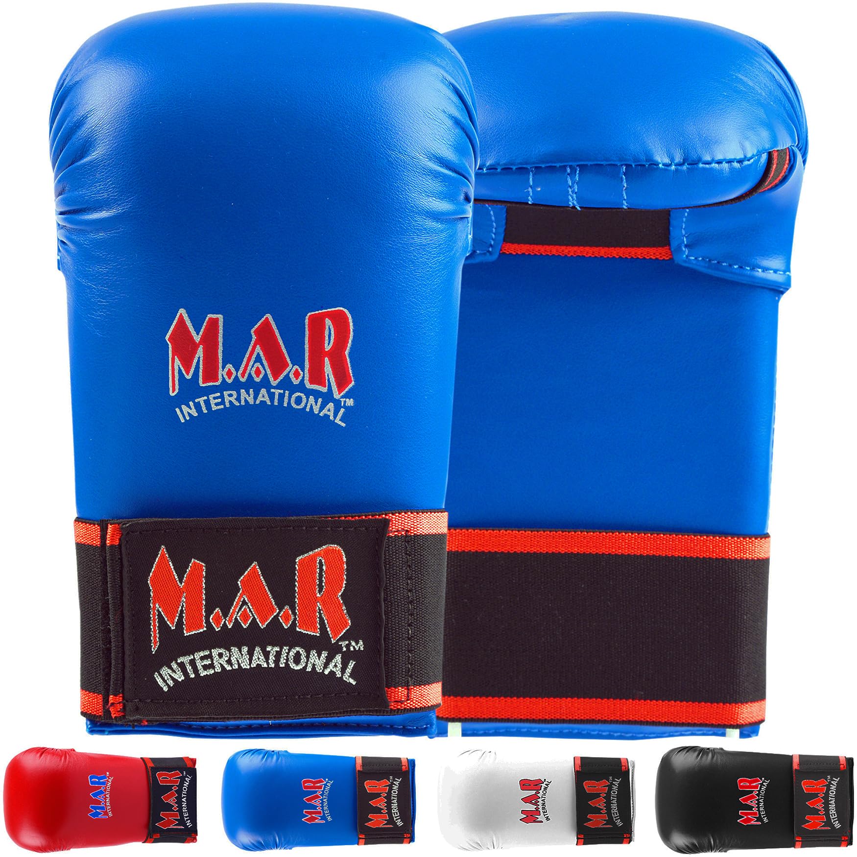 MAR | Blue Karate Mitts for Martial Arts Fighting, Sparring & Training Gloves, Lightweight MMA Gloves, Karate Mitts, Molded Foam Padding Semi-Contact Gloves, Mixed Martial Arts Gloves (Medium)