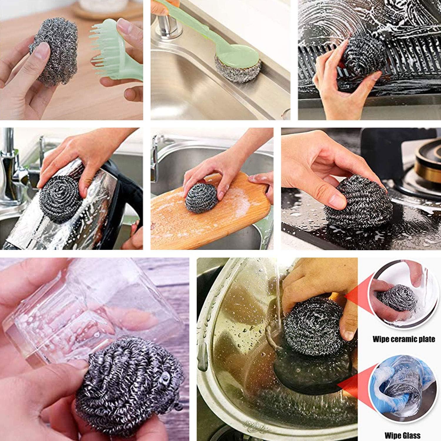 Uр Tо 40% оƒƒ PLAN LIFE 20 Pack Stainless Steel Sponges Scrubber with Handle, Cleaning Cloth Kitchen Rags, Dish Cleaning Sponge, Households Cleaning Set for Pan Dishes Stove Pot Scrubber Bеѕt Dеаl PLAN LIFE 20 Pack Stainless Steel Sponges Scrubber with Handle, Cleaning Cloth Kitchen Rags, Dish Cleaning Sponge, Households Cleaning Set for Pan Dishes Stove Pot Scrubber