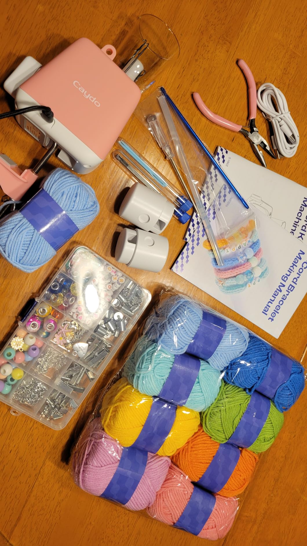 Kit Machine Yarn Caydo iCord Bracelet Maker Kit for Beginners, Electric i-Cord Knitting ...
