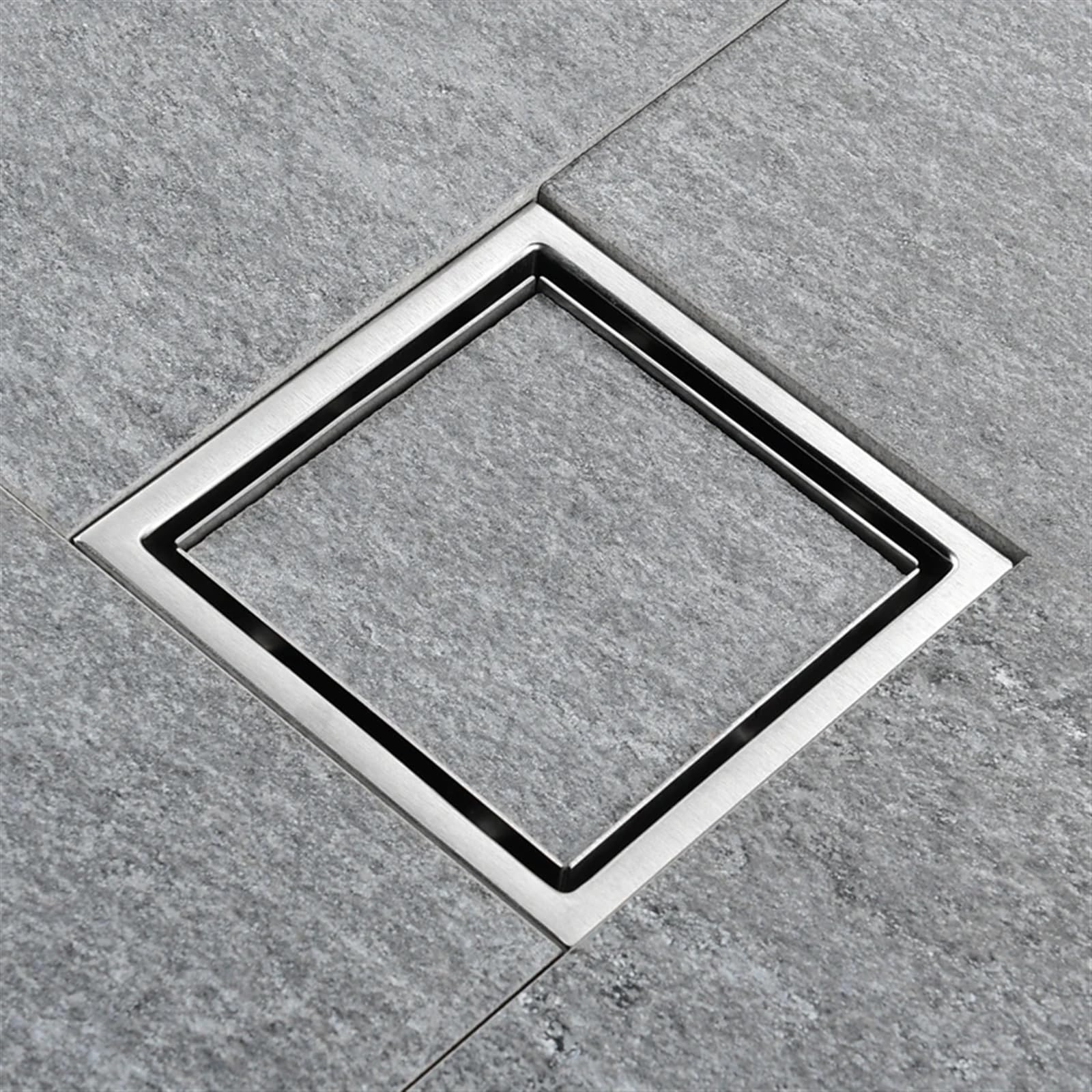 Bodenablauf für die Dusche Edelstahl Badezimmer Waschbecken Küche Balkon Quadratischen Fliesen Einsatz Boden Ablauf(Gold 02,15x15)