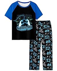 Fiodrimy Boys Pajamas Little Big Boys Short Sleeves and Pants Pajamas 2-Piece Pjs Set Kids Sleepwear Size 8-14