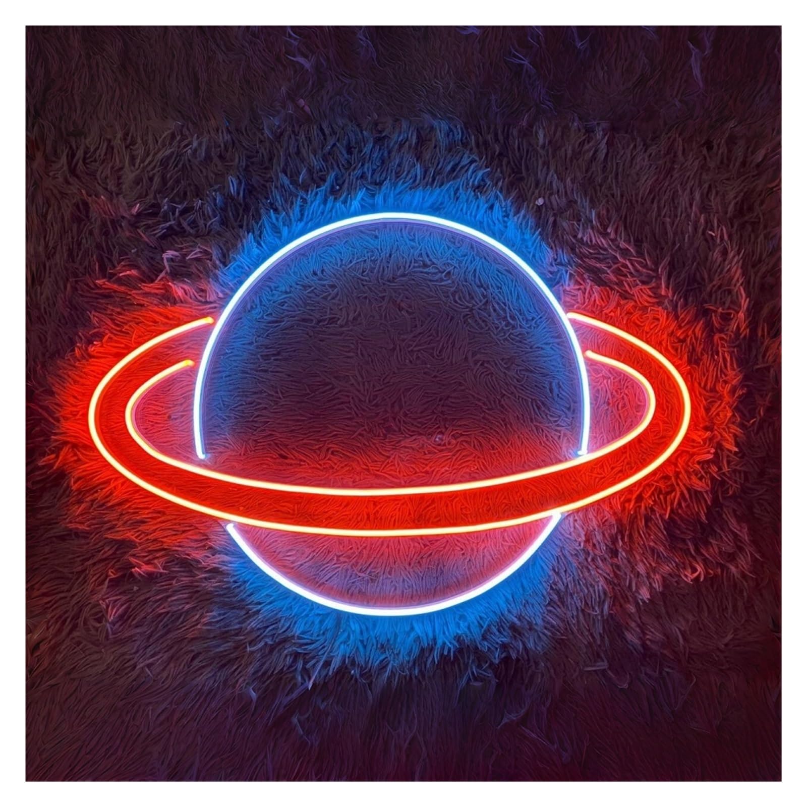 RONGCH Hanging Art Signs Planet Neon Sign for Kid Bedroom Office Wedding Man Cave Game Room Wall Decor Dimmable Illuminated Lamp 40cm
