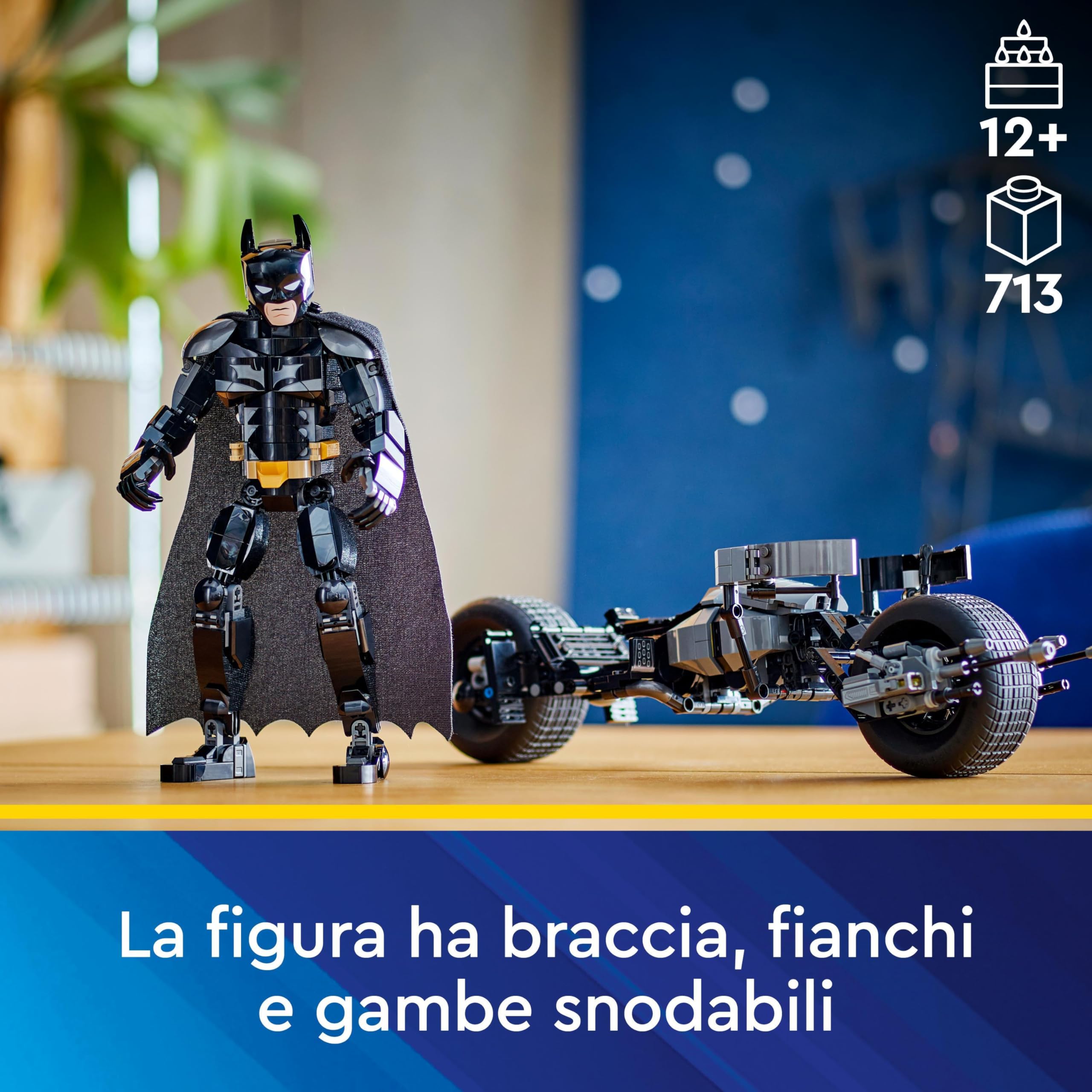 LEGO DC Il Personaggio Costruibile di Batman con Bat-Pod, Moto e Action Figure Giocattolo da Il Cavaliere Oscuro da Costruire, Regalo da Supereroi per Bambini, Bambine e Adulti da Collezione 76273