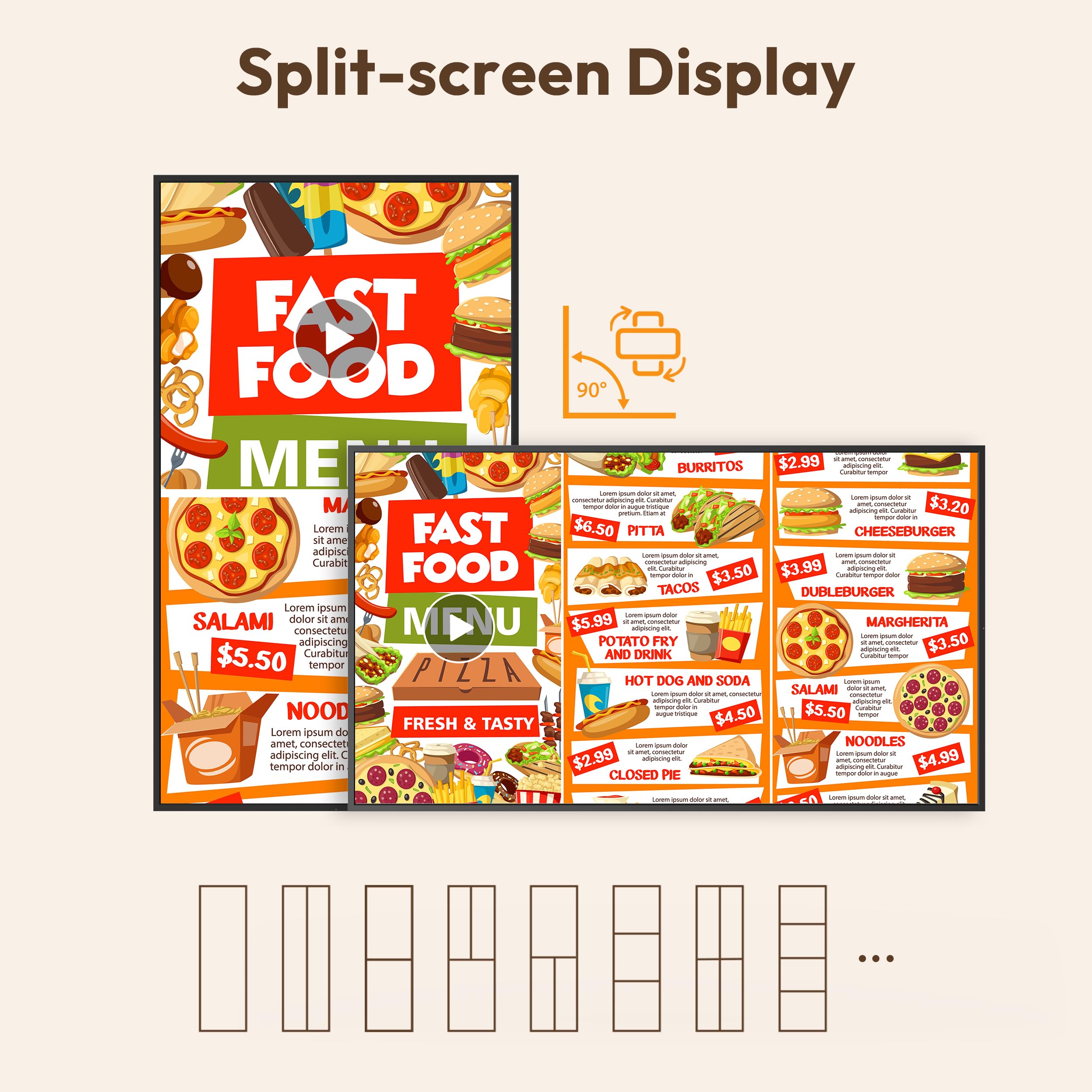 HARZHI 43'' Pantalla para Escaparate Interior, 3000 Nits de Alto Brillo, 2K Cartelería Digital para Escaparates, Control de App/Nube, Pantalla LCD Industrial para Tiendas de Lujo/Ropa, HDMI/USB/WiFi