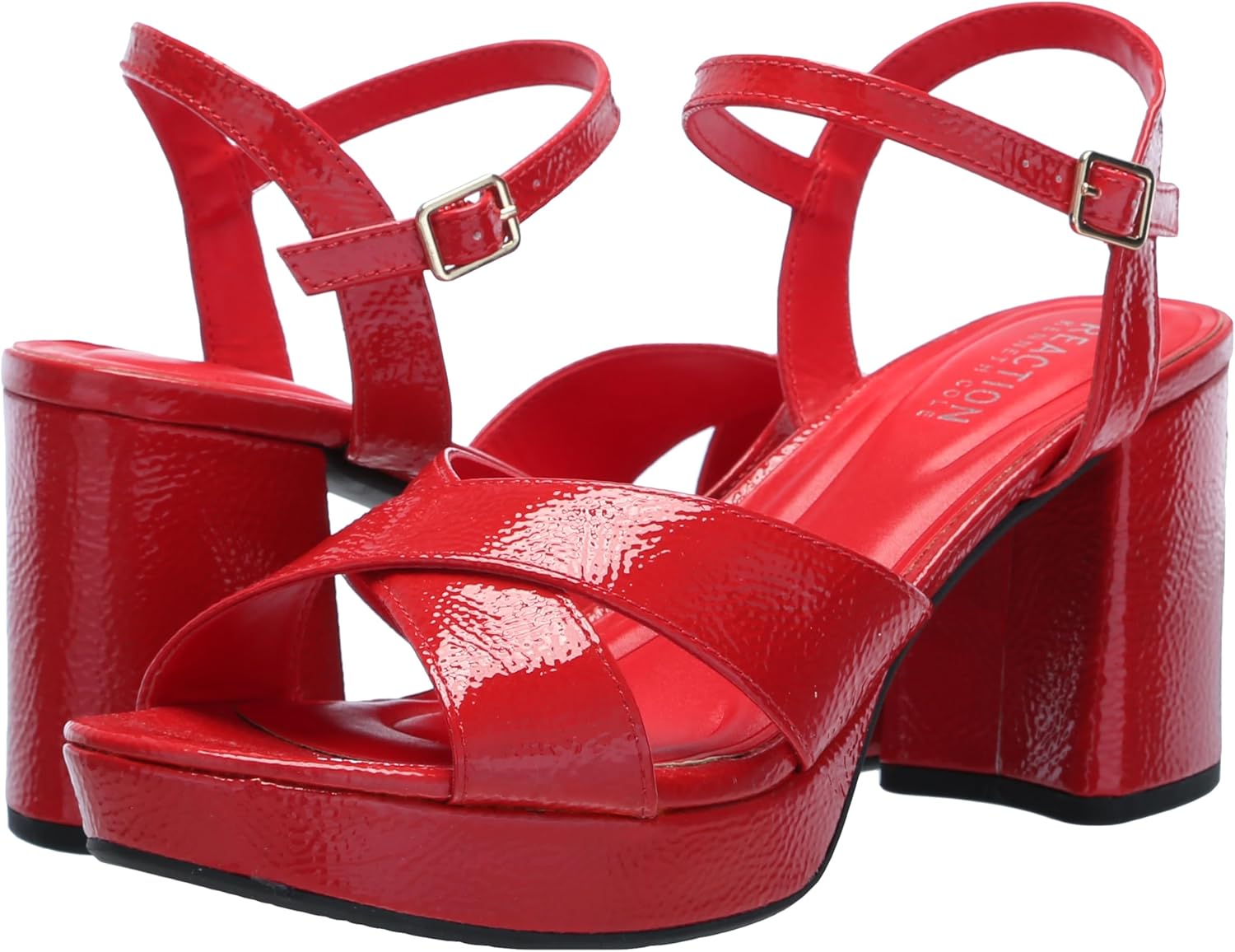 Kenneth Cole REACTION レディース Reeva プラットフォーム, レッドパテント, 7