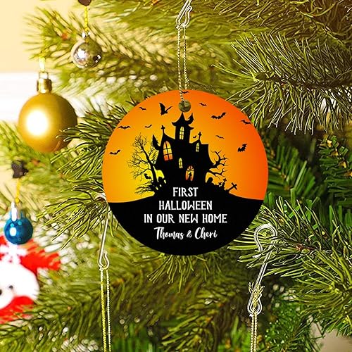 Miniatura 4 de Adorno personalizado para el primer Halloween en nuestro nuevo hogar 2023, adorno de Halloween personalizado para pareja, primer Halloween en adorno