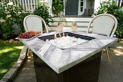 Miniatura 4 de Endless Summer, The Duvall, hoguera cuadrada de propano para exteriores de 30 pulgadas, incluye vidrio de fuego blanco, inserto de mesa y cubierta