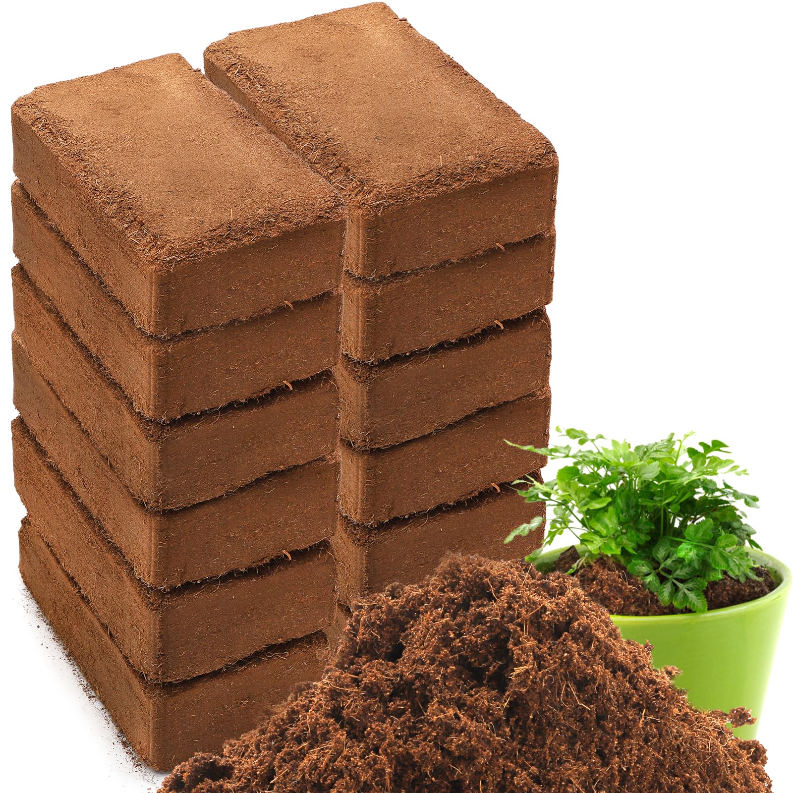 Amazon.com: ZENFUN 12 Packs 17 lb Coco Coir Organic Brick for