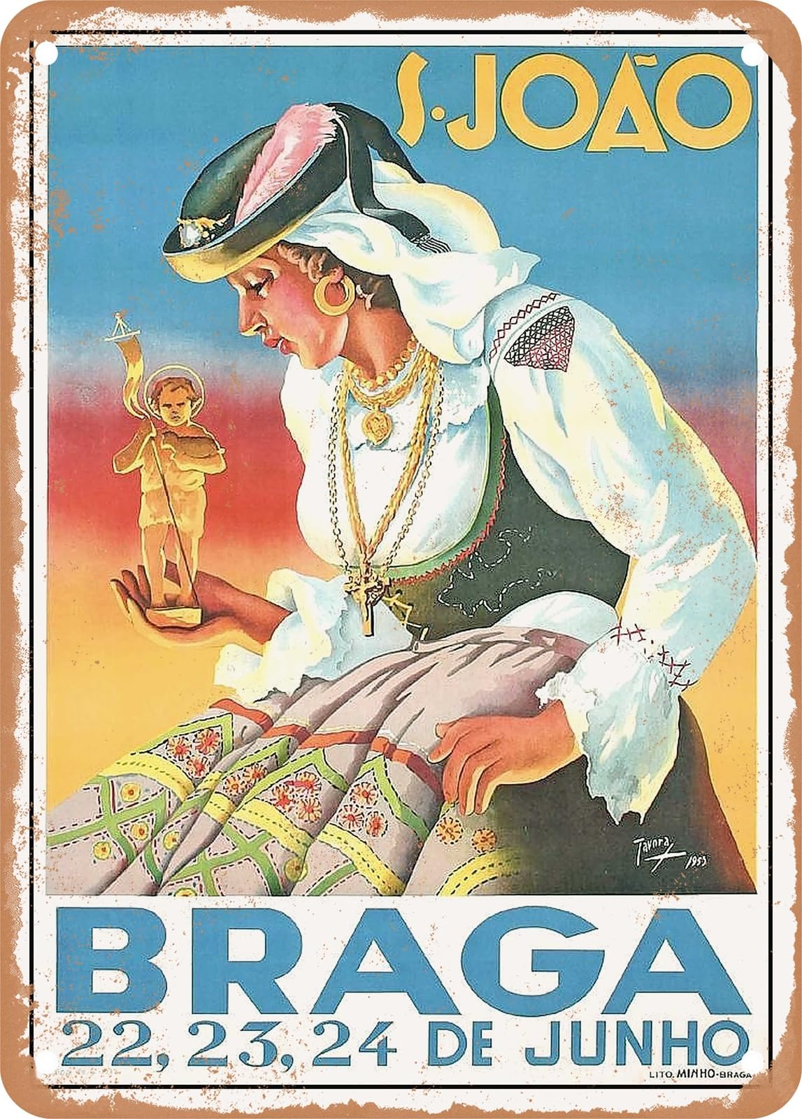 Miaomansenstore Metal Sign - 1953 Braga Vintage Ad Home Decor