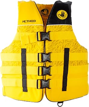 Body Glove Method Unisex USCG Type III Life Jacket PFD Classic 4-Buckle Nylon Boating Vest