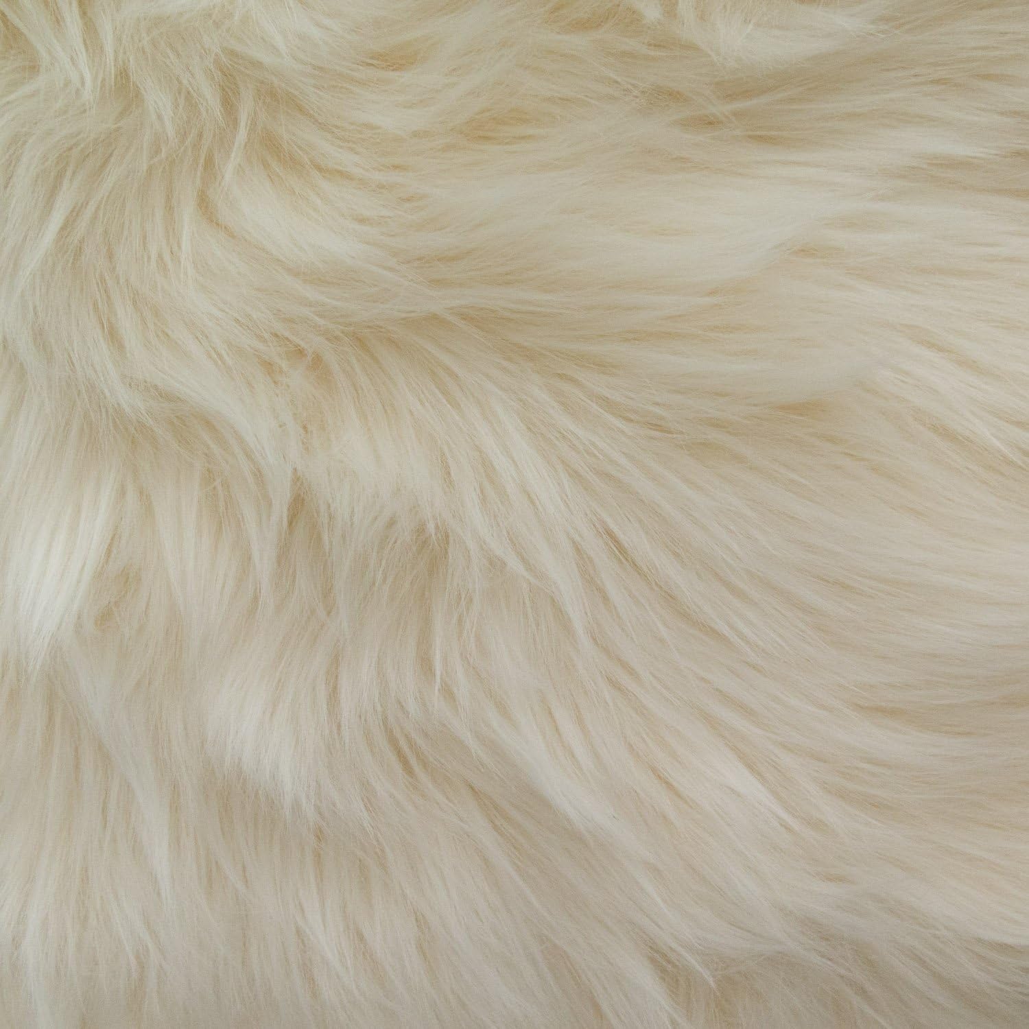 The Fabric Exchange Luxury Shag 60 Inch Fabric by The Yard (F.E. (Ivory)