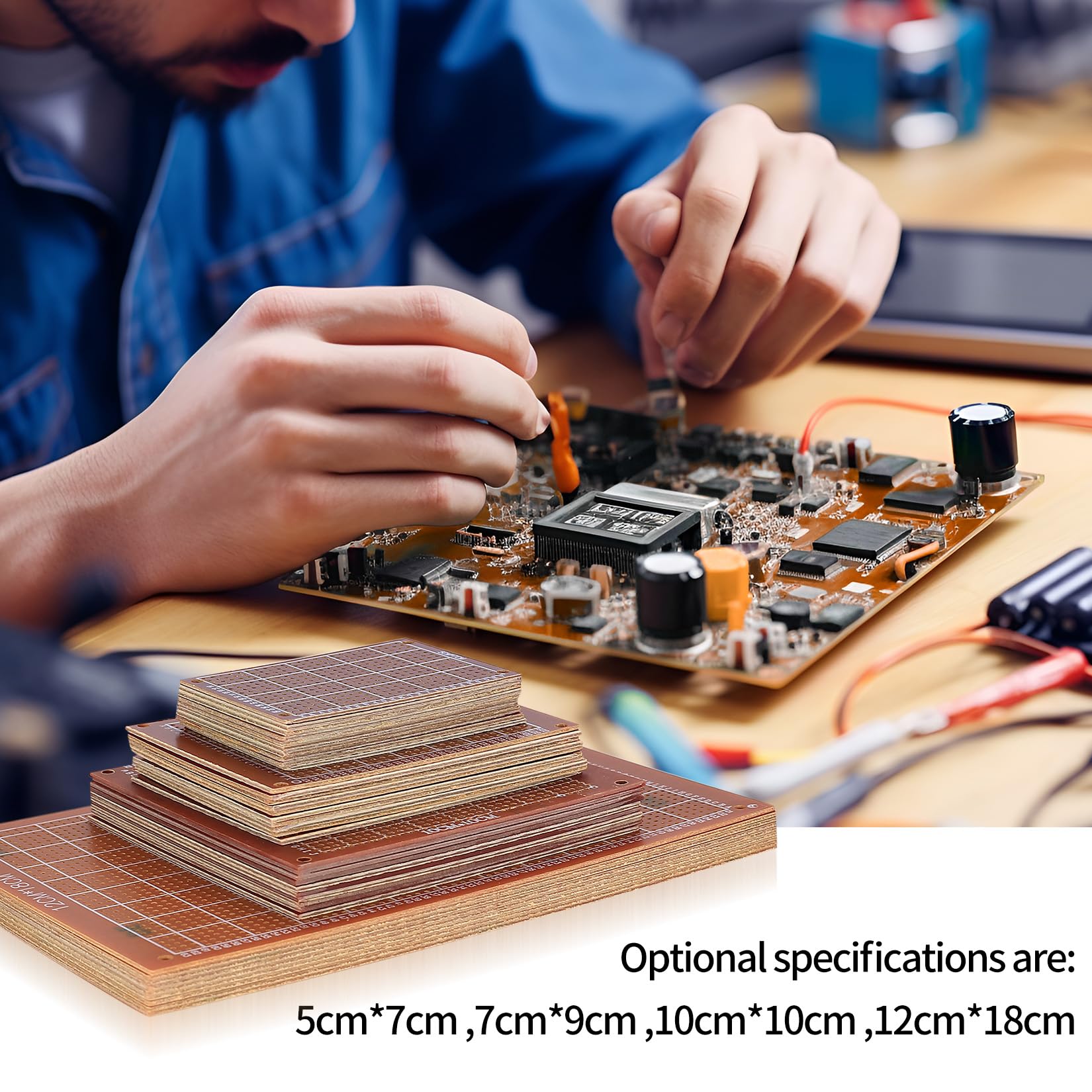 10 sztuk PCB Płytka drukowana Uniwersalna płytka prototypowa, 10 x 10 cm Elektroniczne prototypy DIY Perforowane Base, Dwustronna płytka drukowana PCB Prototyp do projektu DIY