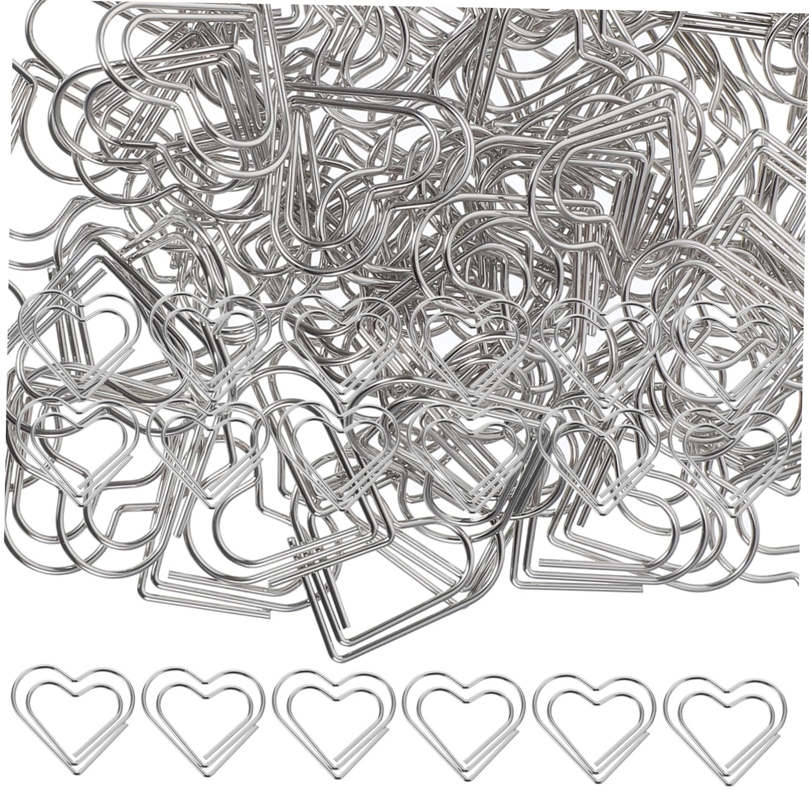 STOBOK 500pezzi Graffette Forma Di Cuore Metallo Per Ufficio e Scuola Clip Decorativa Per Documenti Memos e Foto Accessori Per Scrivania Per Casa e Studio